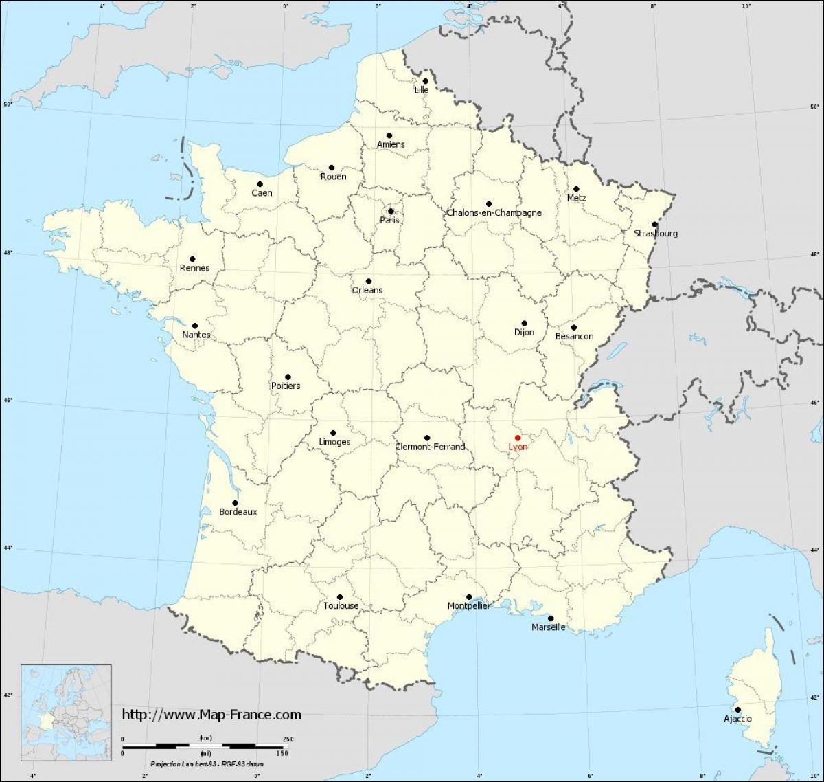 kui on Lyon prantsusmaa kaardil