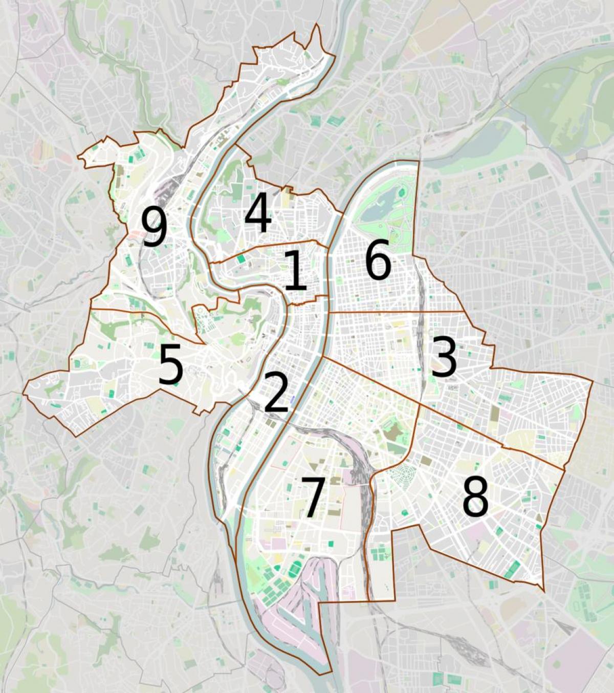 kaart Lyon ringkondades