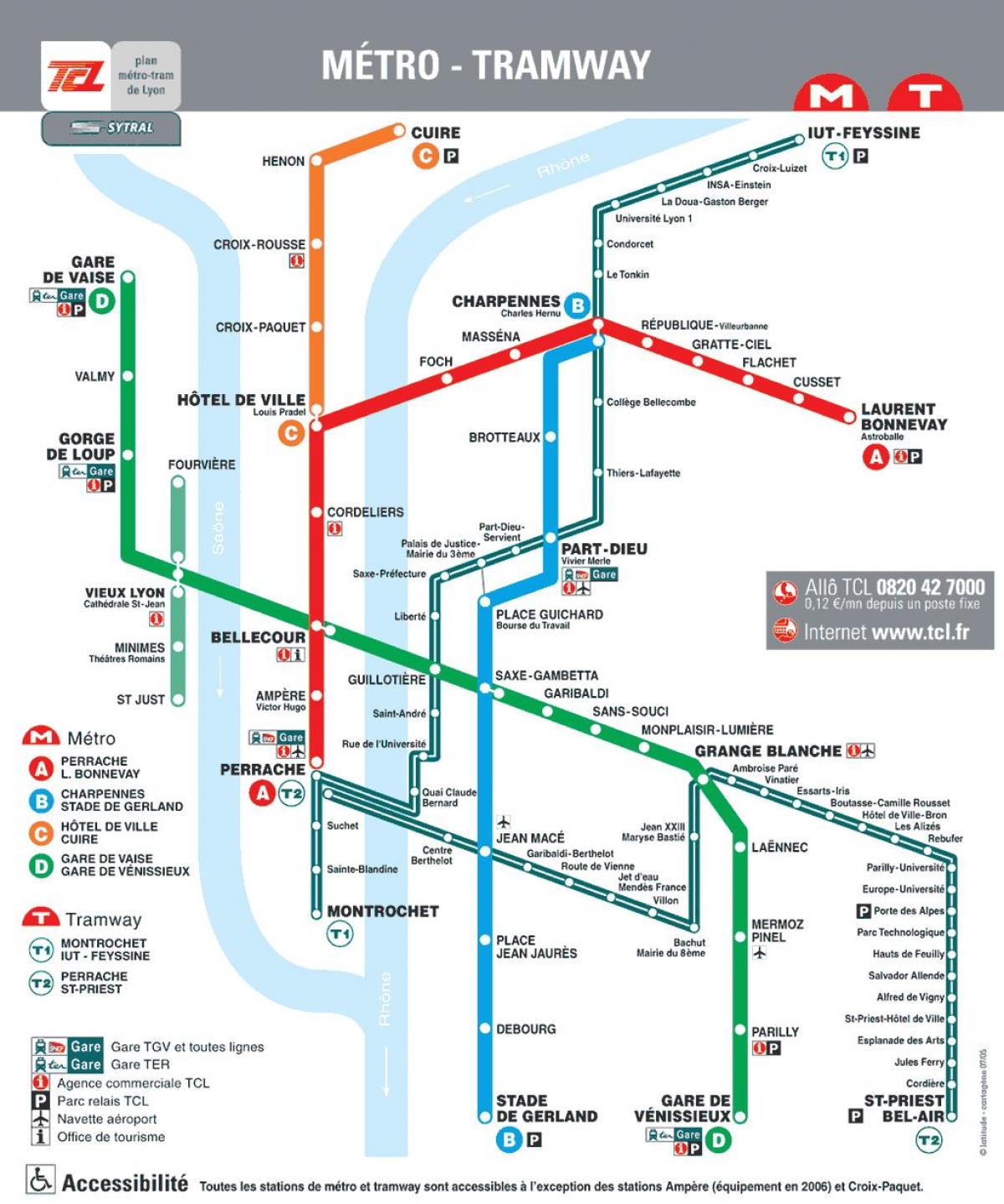 kaart metro Lyon