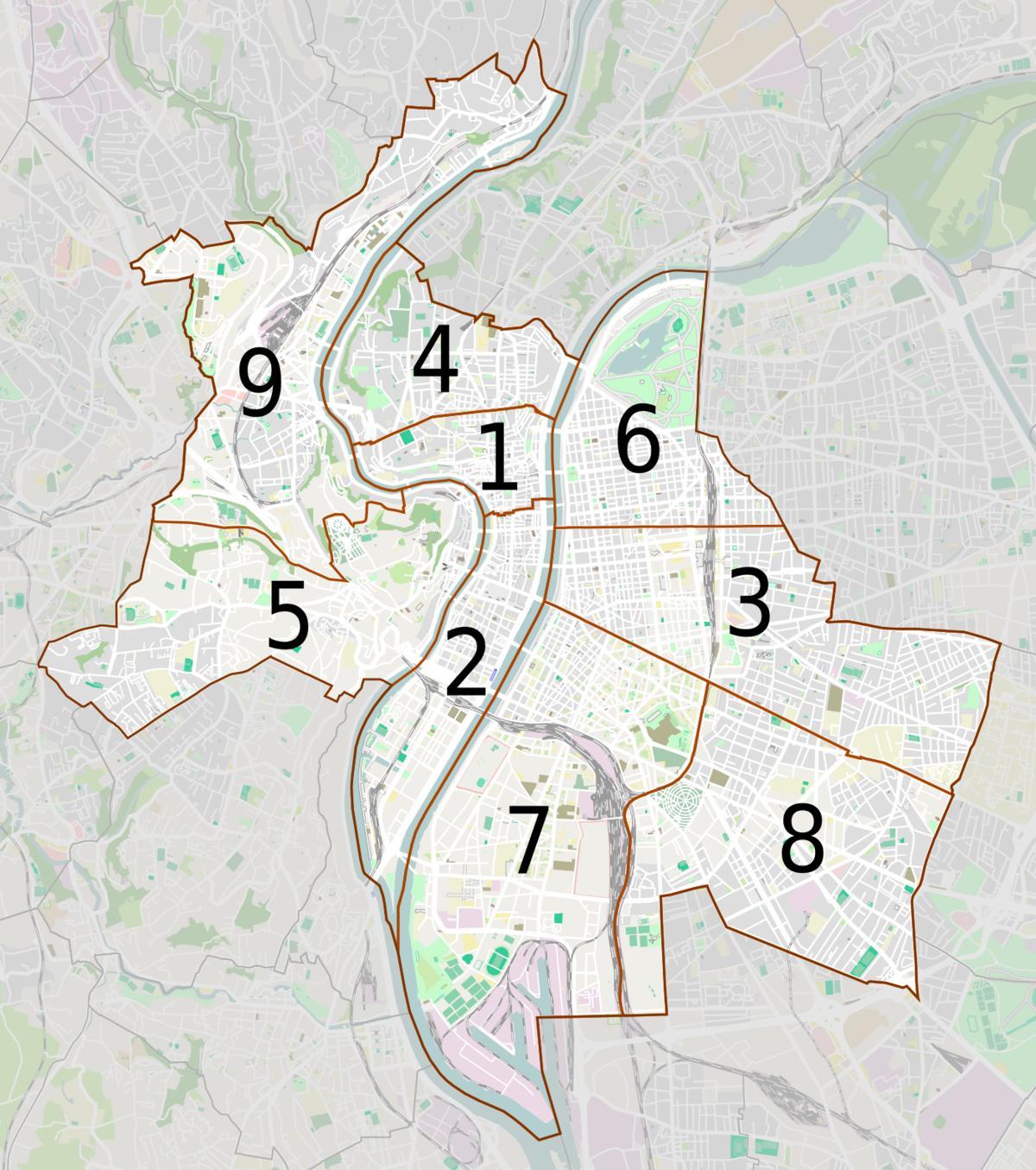 kaart Lyon naabruses