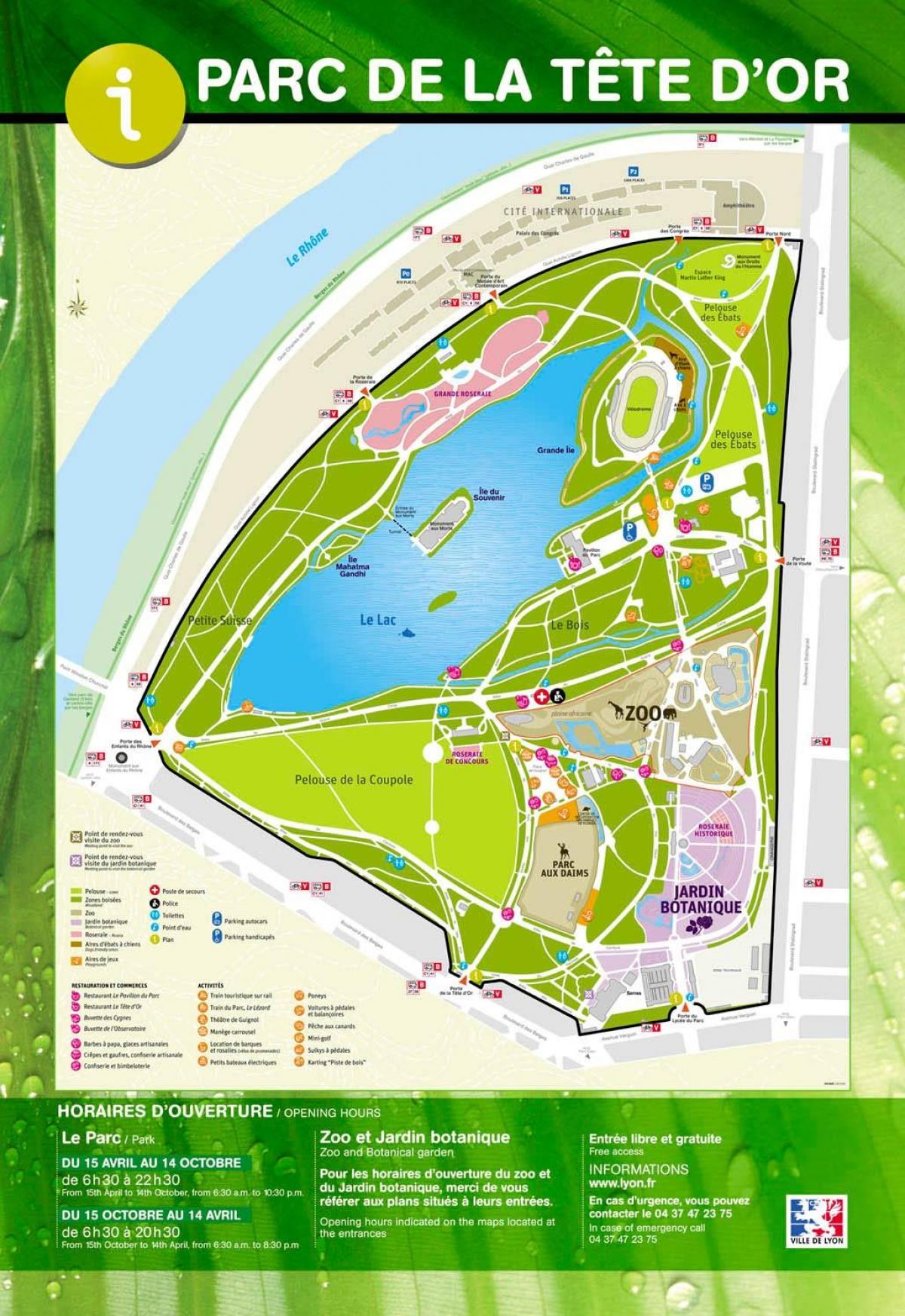 kaart Lyon park