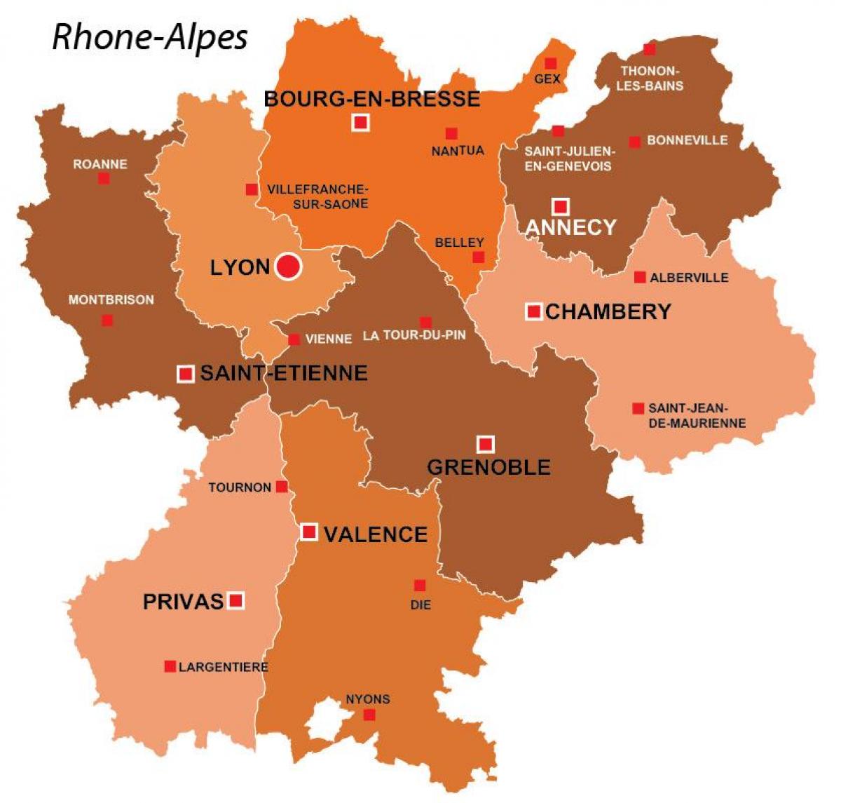 Lyoni piirkonnas prantsusmaa kaart