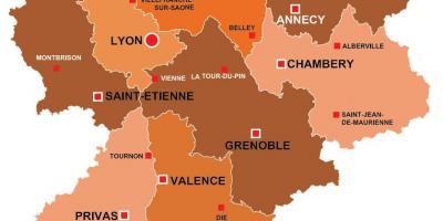 Lyoni piirkonnas prantsusmaa kaart